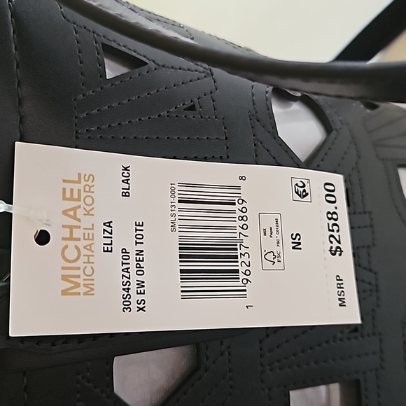 NWT Authentic Michael Kors Eliza open leather tote black🖤 - Picture 5 of 10